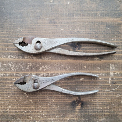 Vintage Cee Tee Co Slip Joint Pliers & Crescent Lot Pair 6'' and 7'' Jamestown USA