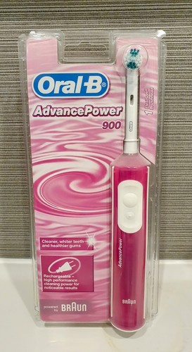 Oral B Advance Power 900 Pink Rechargeable Toothbrush Brand New Sealed Pack - 第 1/2 張圖片
