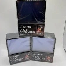 Ultra Pro 3X4 BLACK BORDER Toploaders 35pt 3 Packs of 25 for Standard Cards