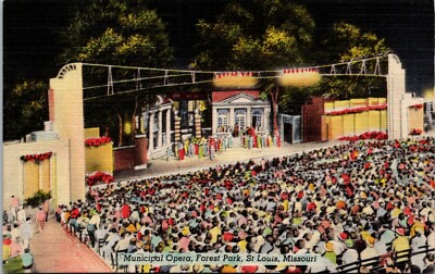 Municipal Opera Forest Park St. Louis Missouri Linen Postcard
