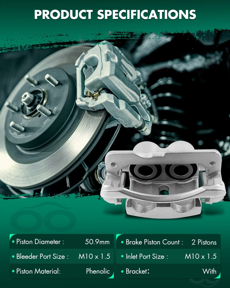 Rear Brake Caliper Pair Fits 00 - 13 Chevrolet Suburban 2500 03 - 2009 Hummer H2 - Image 2 of 4