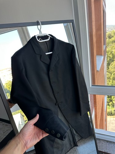 Raro cappotto nero vintage vittoriano/edoardiano anni 20 40 - Foto 3 di 12