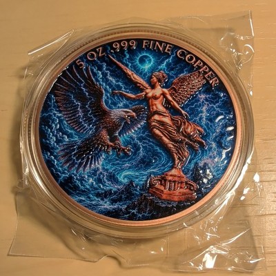 2026 UHR Colorized Bald Eagle USA Libertad 5 oz .999 Copper Round w Capsule