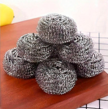 Stainless Steel Woolen Wire Scrubber Metal Scouring Pads Dish Washing & Cleaning