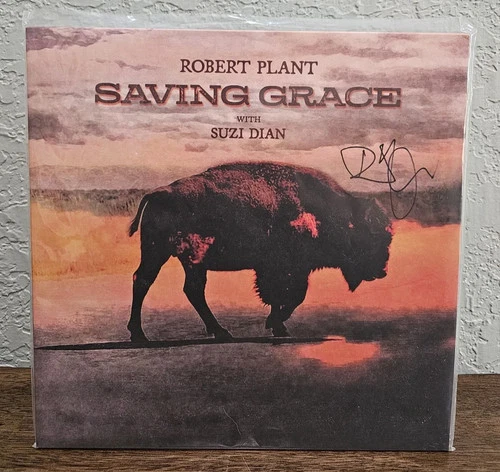 ROBERT PLANT SIGNED SAVING GRACE VINYL RECORD ON COVER AUTOGRAPH LED ZEPPELIN