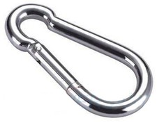 10er Pack Feuerwehr Karabinerhaken 80 x 8mm Stahl verzinkt
