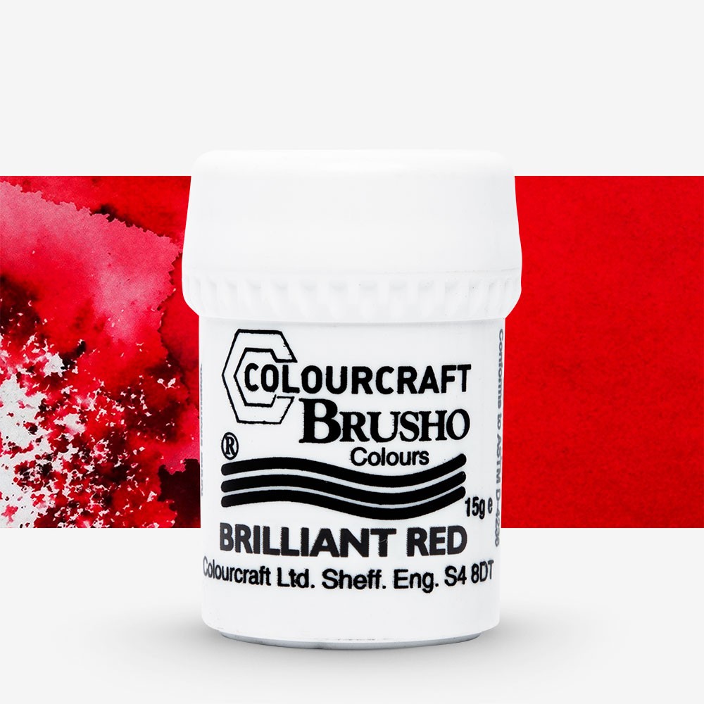 Brusho : Crystal Colours : Powder Paint : 15g : Brilliant Red