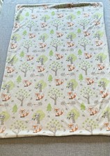 Blankets  Beyond Forest Animals Fox Hedgehog Owl White Sherpa Soft Baby Blanket