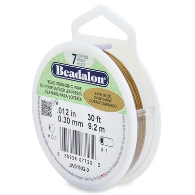 Beadalon 7-Strang Perlen Faden Draht - Satin Gold - 0,30 mm - 9,2 m
