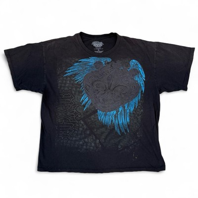 Maximum Threadz MXM Faded Black Boxy Fit T-Shirt Men s XL Cybergoth Grunge Y2K