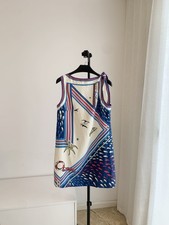 linen nautical print sleeveless dress 2026 holiday casual short skirt women