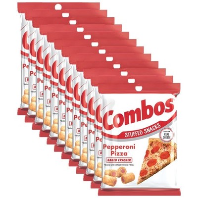 COMBOS Cheese Snacks - Pepperoni Pizza 6.3 Ounce (Pack of 12), No Color 
