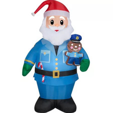 7 Foot Police Officer Santa Light Up Christmas Inflatable Lawn Decoration