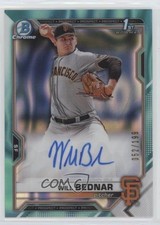 2021 Bowman Draft Chrome Pick Aqua Lava Refractor 52/199 Will Bednar Auto 07d9