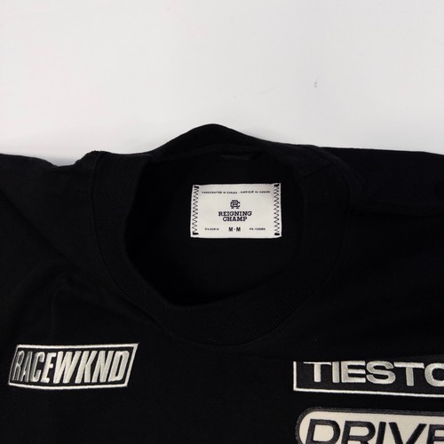 Reigning Champ x RACEWKND Tiesto T-Shirt Mens Size M F1 Grand Prix Racing Black - Picture 6 of 8