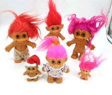 Vintage Lot Of 6 TROLL DOLLS