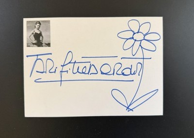 Brigitte Bardot Signed 4x6 Card / Vintage Photo Autograph