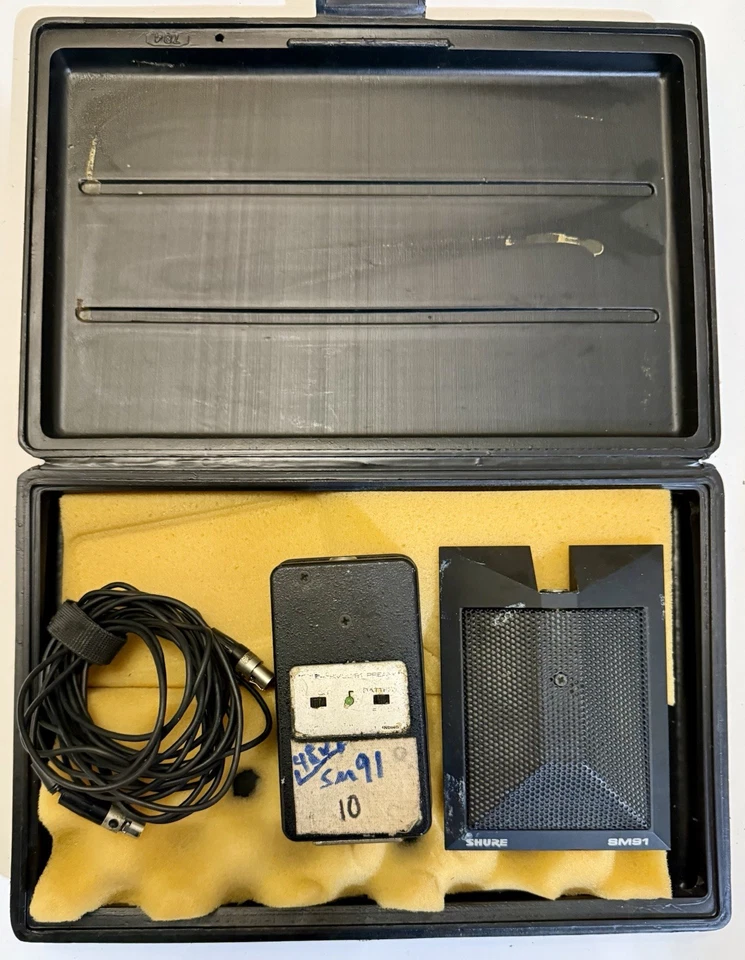 Vintage Shure sm91 Microphone Boundary Condenser Mic with 94A1670 Preamp + Cable - Image 3 of 4