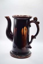 RARE 1840s COFFEE POT ROCKINGHAM DRIP GLAZE - NO LID