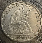 1854 Arrows Seated Liberty Half Dollar Nice XF Free Shipping