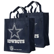 NFL Eco Friendly Dallas Cowboys  Reusable Tote Grocery Tote Shopping Bag 2 Piece