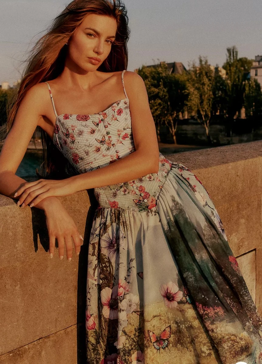 sachin and babi light blue dress ASOS DESIGN floral embroidered maxi dress in grey