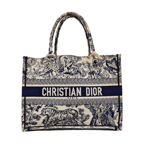【Authentic】 DIOR Book Tote Blue Cloth Handbags (DDP)