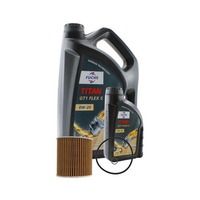 6L Fuchs TITAN GT1 FLEX 5 0W-20 Mahle Engine Oil Change Kit for F26 X4 L4 Turbo