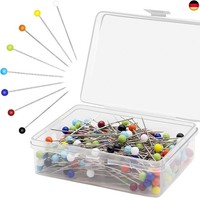 Stecknadeln Mit Kopf 250 StüCk,Glaskopfnadeln,Edelstahl Stecknadeln Mehrfarbig