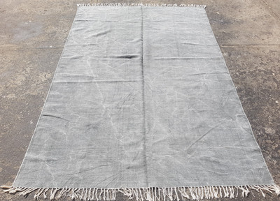 Vintage Bedruckter Traditioneller Türkischer Hanf Kelim Boden Teppich Carpet 230x154 cm