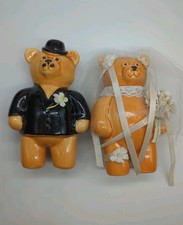 Wedding Bears Bride  Groom Ceramic Figurines