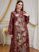 Women Muslim Abaya Long Maxi Dress Kaftan Evening Robes Dubai Ramadan Gown Arab