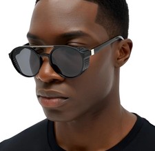Men Sunglasses Hip Hop Style Rapper Dark Black Lens Street Cholo Gans Style 2026