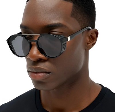 Men Sunglasses Hip Hop Style Rapper Dark Black Lens Street Cholo Gans Style 2026