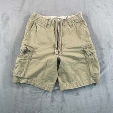 Vintage Abercrombie Fitch Paratrooper Cargo Shorts 32 Tag 30 Khaki Heavy Y2K