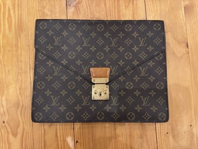 Louis Vuitton Monogram Flach Laptop Aktentasche Abendtasche Clutch Dokumenten