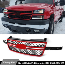 Victory Red Black Grille For 2003-2007 Silverado 1500 2500 3500 Hd Hc3z-8200-bb