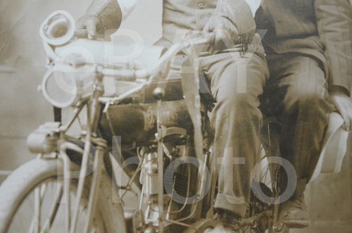 Indian Motorcycle RPPC Photo Studio Portraits 1910's Antique Vtg - Picture 10 of 15