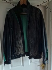 Toffs of London 1970s Leather Biker Style Bomber Jacket With Hood - Medium