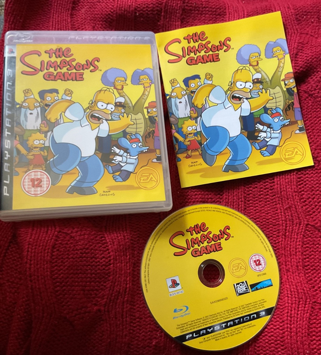 The Simpsons Game (Sony PlayStation 3, 2007) Complete with Manual