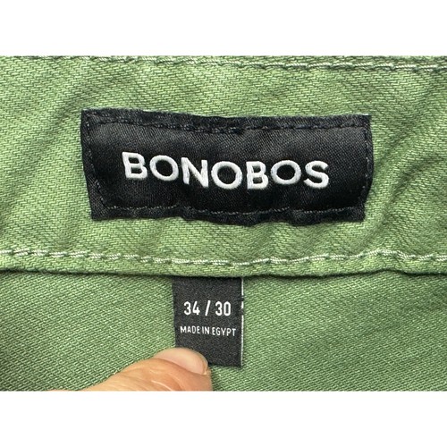 Pantalones de mezclilla verdes de pierna recta calce atlético Bonobos para hombre - talla 34x30 (35x31) - Imagen 4 de 7