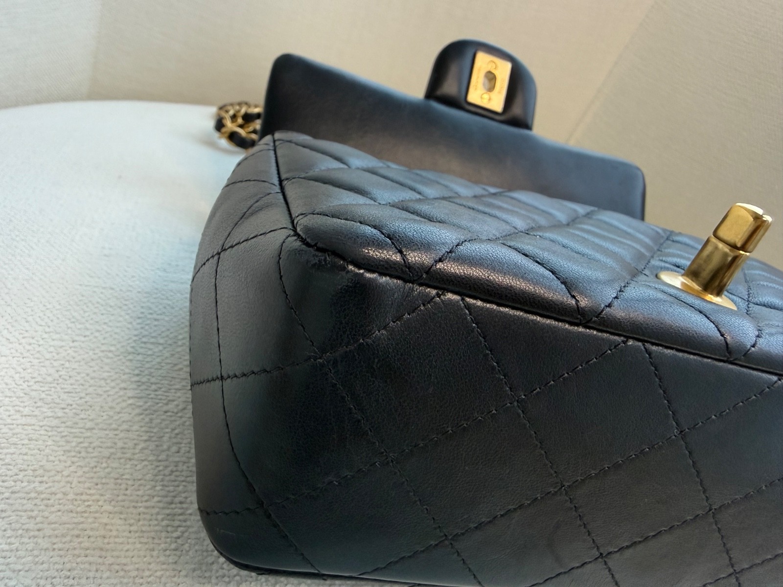 CHANEL Mini Rectangular Flap Bag Black Lambskin w… - image 12