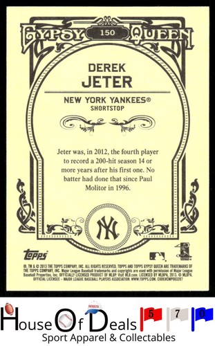 2013 Topps Gypsy Queen #150a Derek Jeter New York Yankees Card - Picture 2 of 2