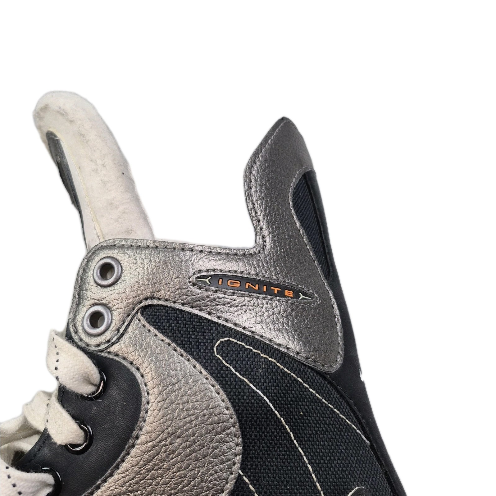Nike Ignite TUUK Custom Hockey Skates 5 Black White Stitching Vintage Rare thumbnail 17