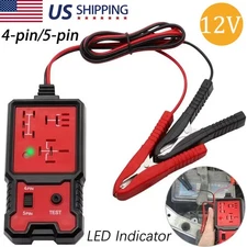 12V 4&5 Pin Relay Tester for Car-Professional Auto Automotive with Battery Clips