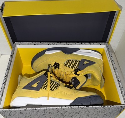 Nike Air Jordan 4 Retro Lightning Yellow Size 6Y In Original Box