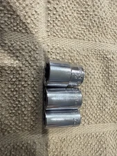 LOT  3     SOCKETS  1/4  Snap-on   TM408-  TM-410-  TM-412   8-Point 