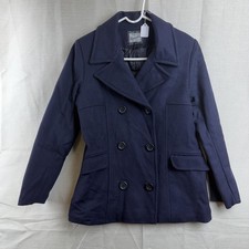 Rothschild Pea Coat Girls 16 Blue Wool Double Breasted Winter Warm Coat Jacket