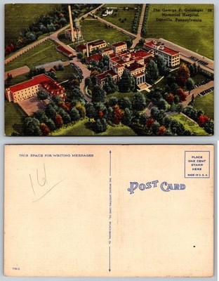 Geisinger Hospital Danville PA Vintage Linen Postcard Mebane 1930s D8