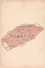 WEBSTER County KENTUCKY Antique Map 1893 ...